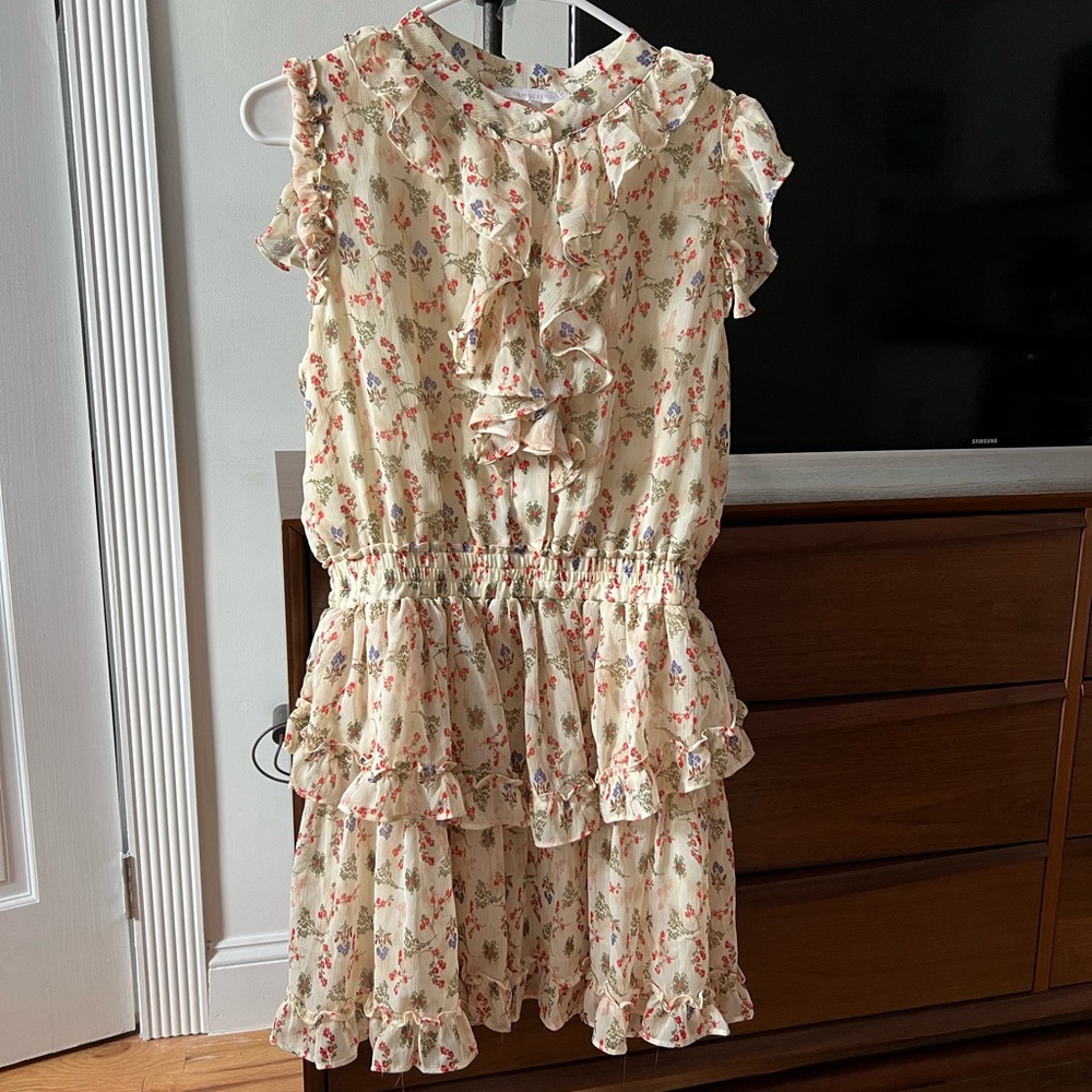 Floral ruffle mini dress